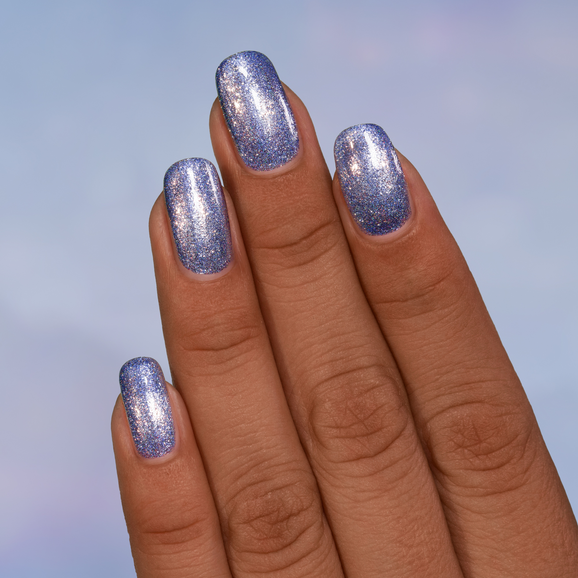 Vibrant Lavender Blue Glitter Nails — Winter Glitter Nails
