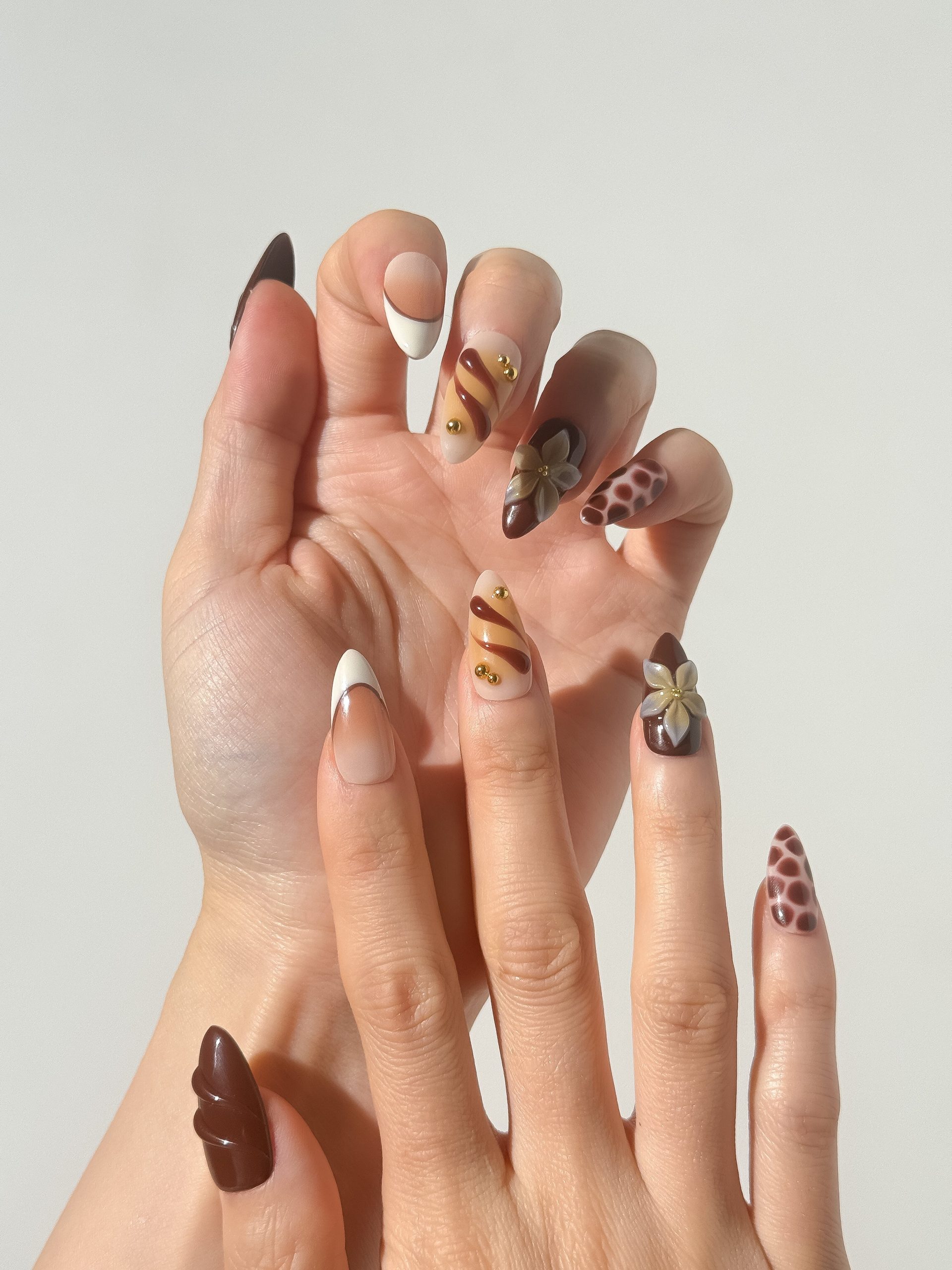 Maximalist Mixed Media Brown Art Maximalist Mixed Media Brown Art — Chocolate Brown Nails
