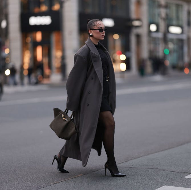 Plaid Coat with Lace Trim Dress for Semi-Formal Wear Modest Winter Outfits