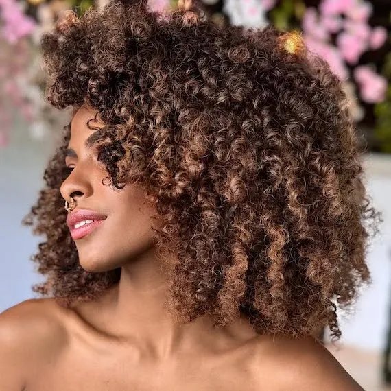 Medium Brown with Lighter Highlights — Winter Hair Colors for Black Women
