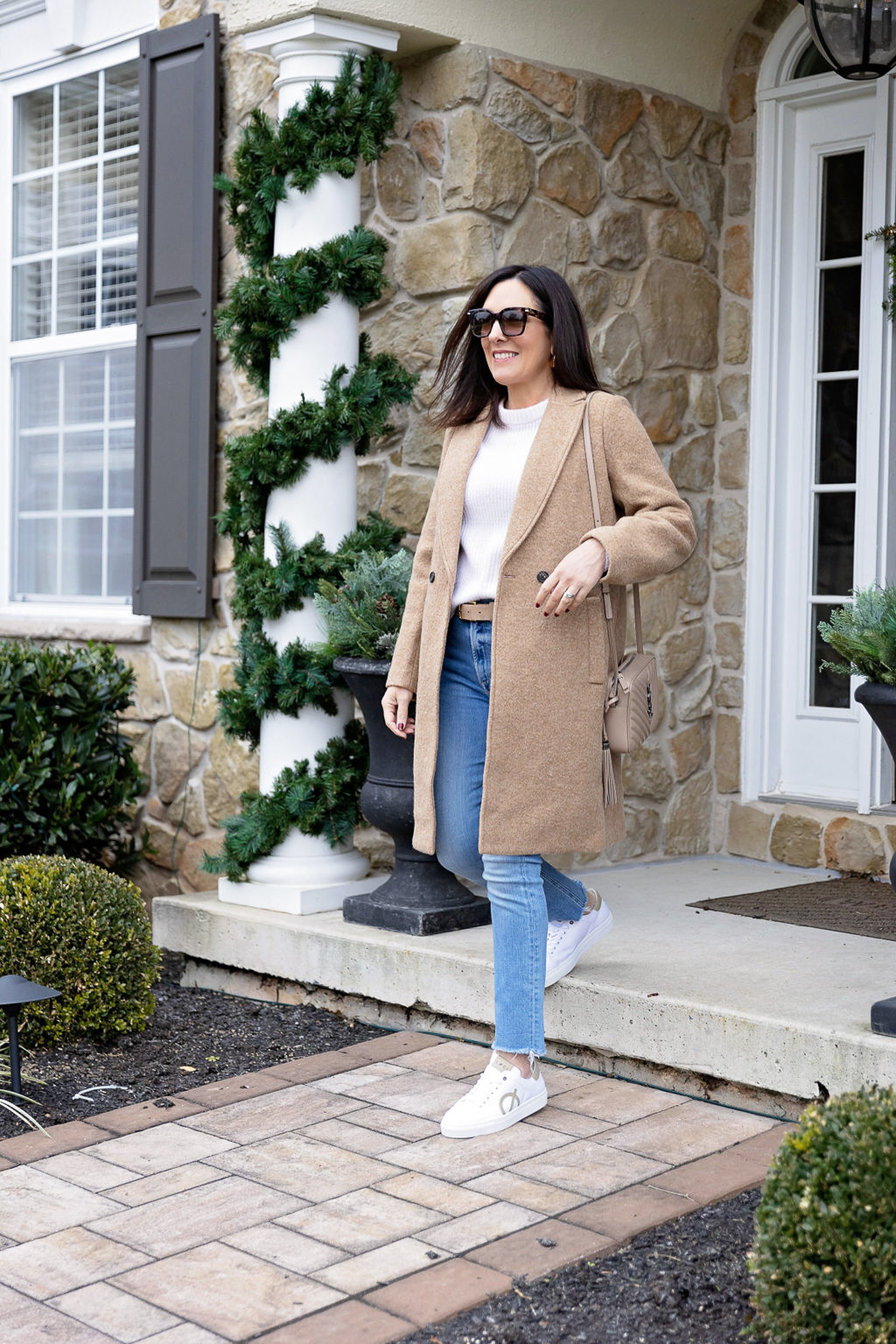 Beige Wool Coat with Tasseled Hem for Relaxed Chic — Brown Coat Outfits