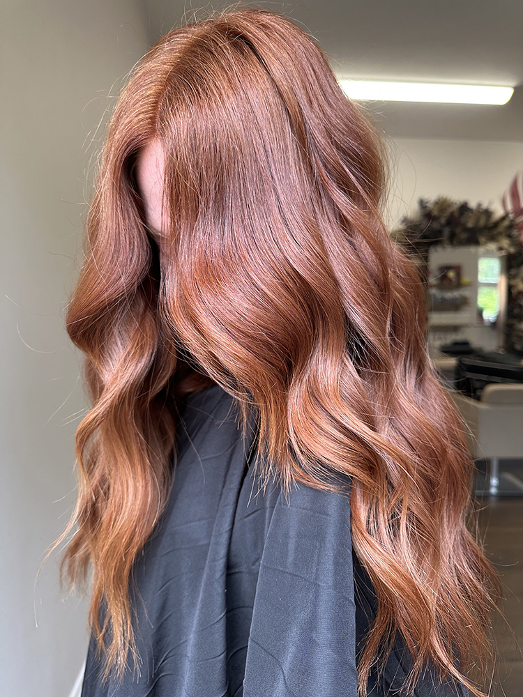Rich Copper With Blonde Highlights Rich Copper With Blonde Highlights — Winter Copper Hair Color