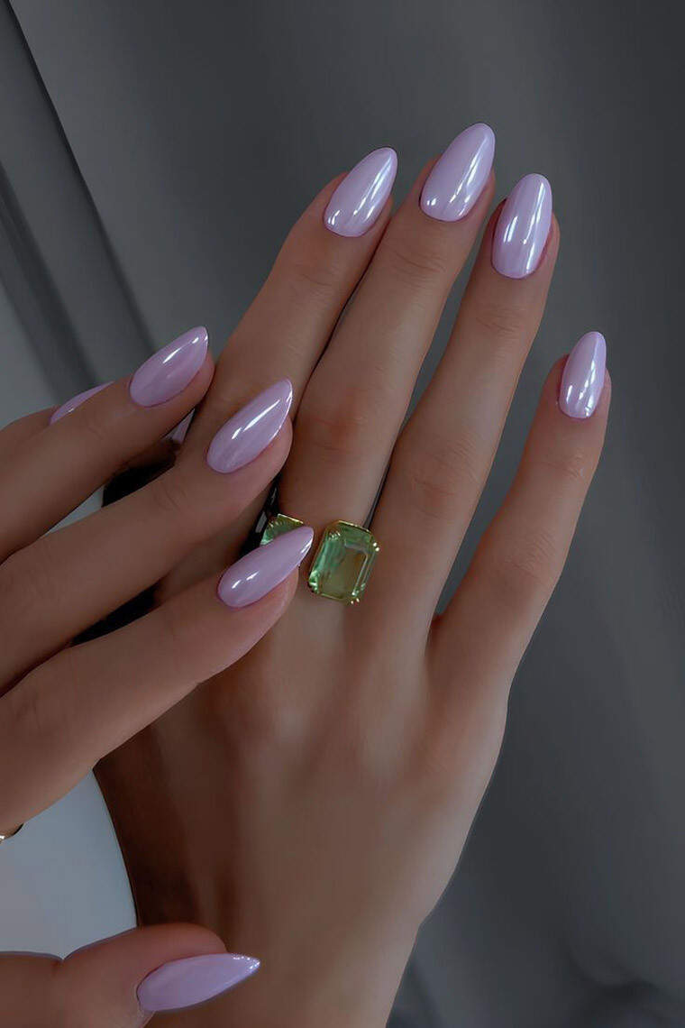 Pale Lilac Micro French Chrome — Chrome Nail Designs