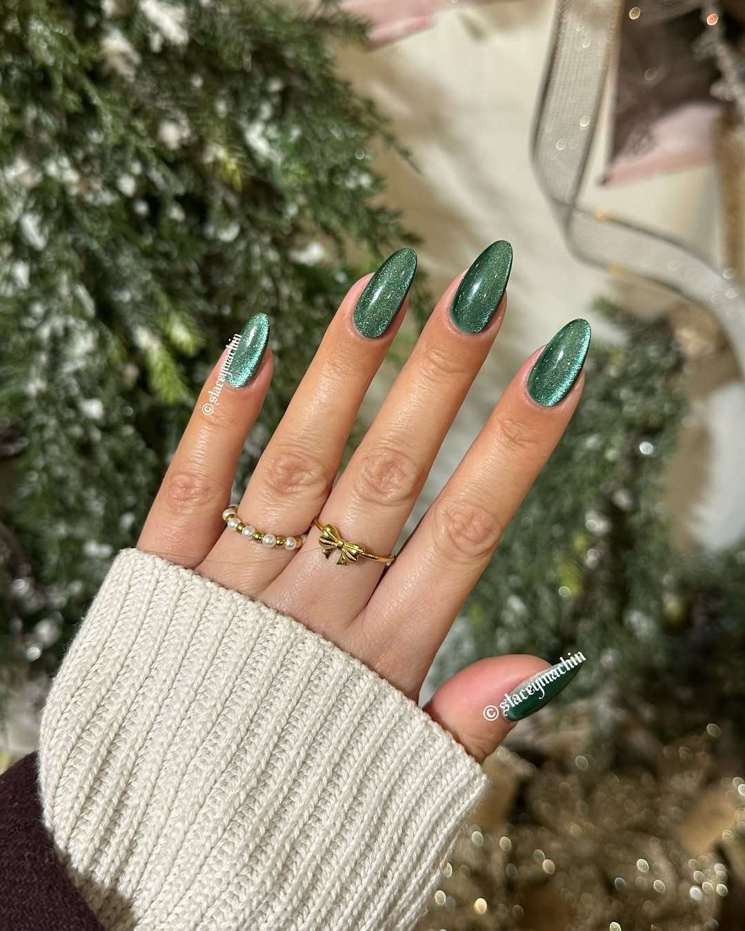 Cat-Eye Glitter Visual Idea — Winter Gel Nails