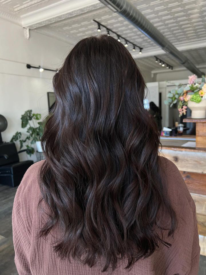 Layers Mid-Back Glossy Dark Chocolate Layers Mid-Back Glossy Dark Chocolate — Dark Chocolate Brown Hair