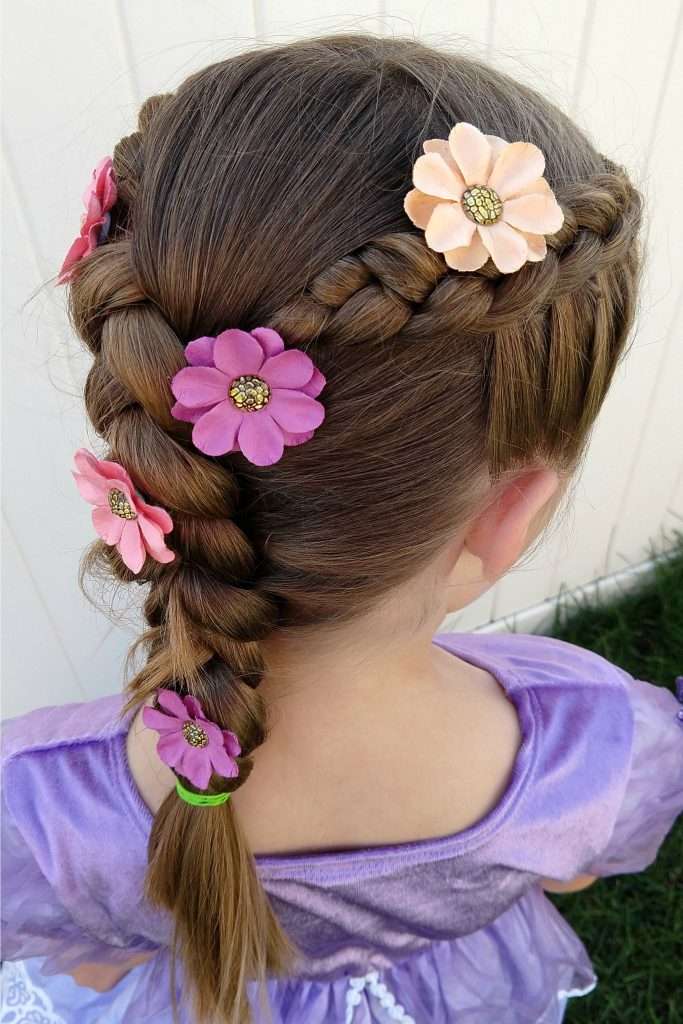 Braided Crown With Side Braid Braided Crown With Side Braid — Winter Hairstyles for Kids