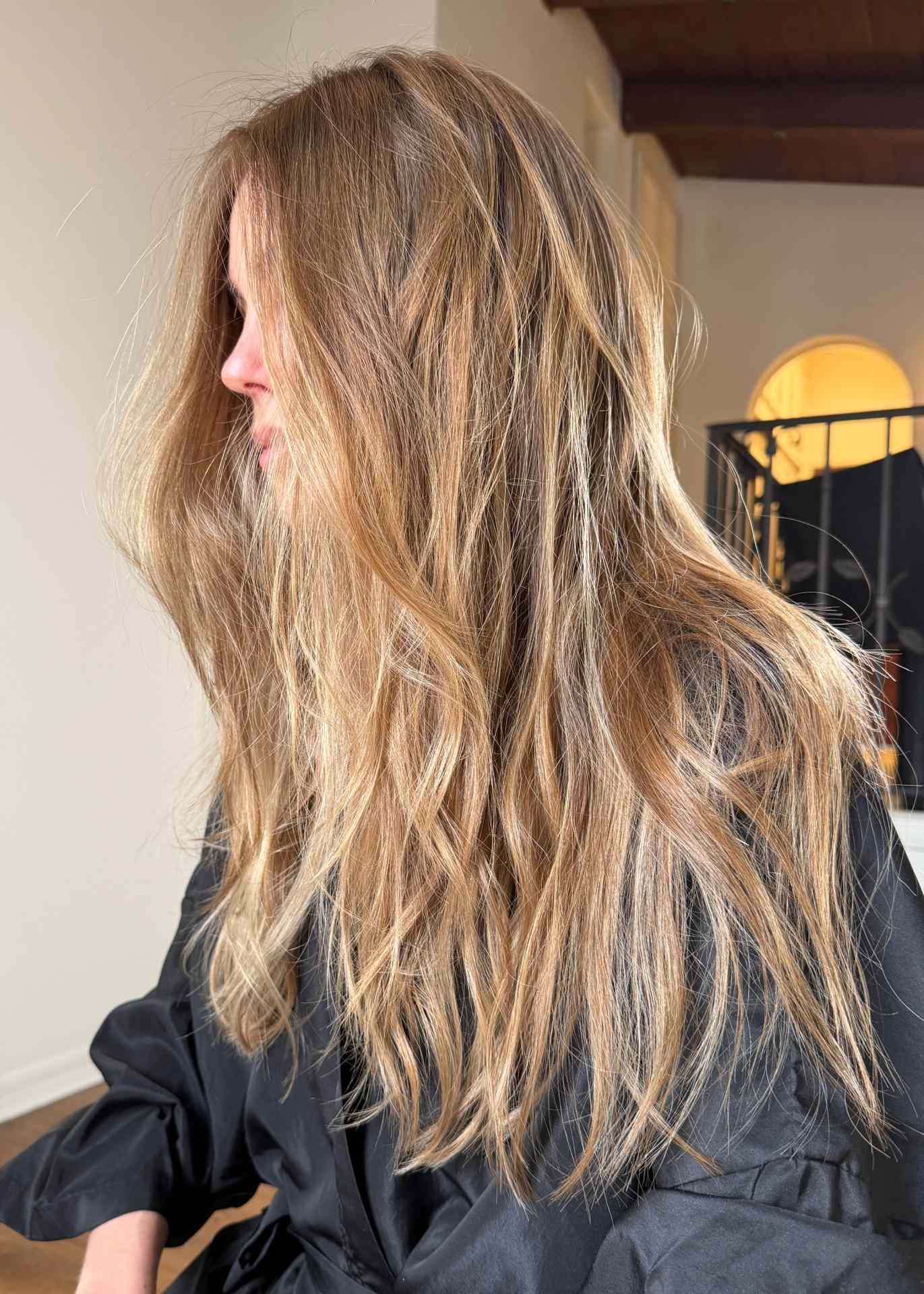 Long Wavy Blonde Hair with Black Robe — Blonde Hair Colour