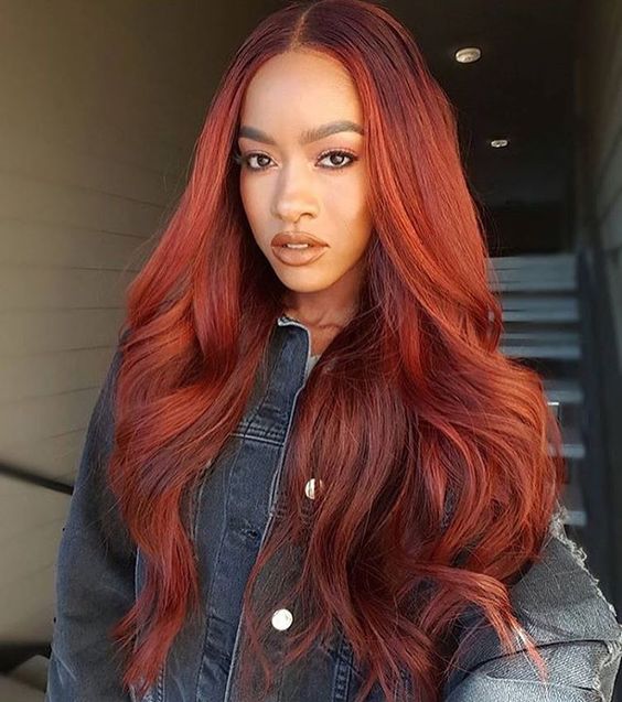 Deep Burgundy with Wispy Bangs — Winter Hair Colors for Black Women