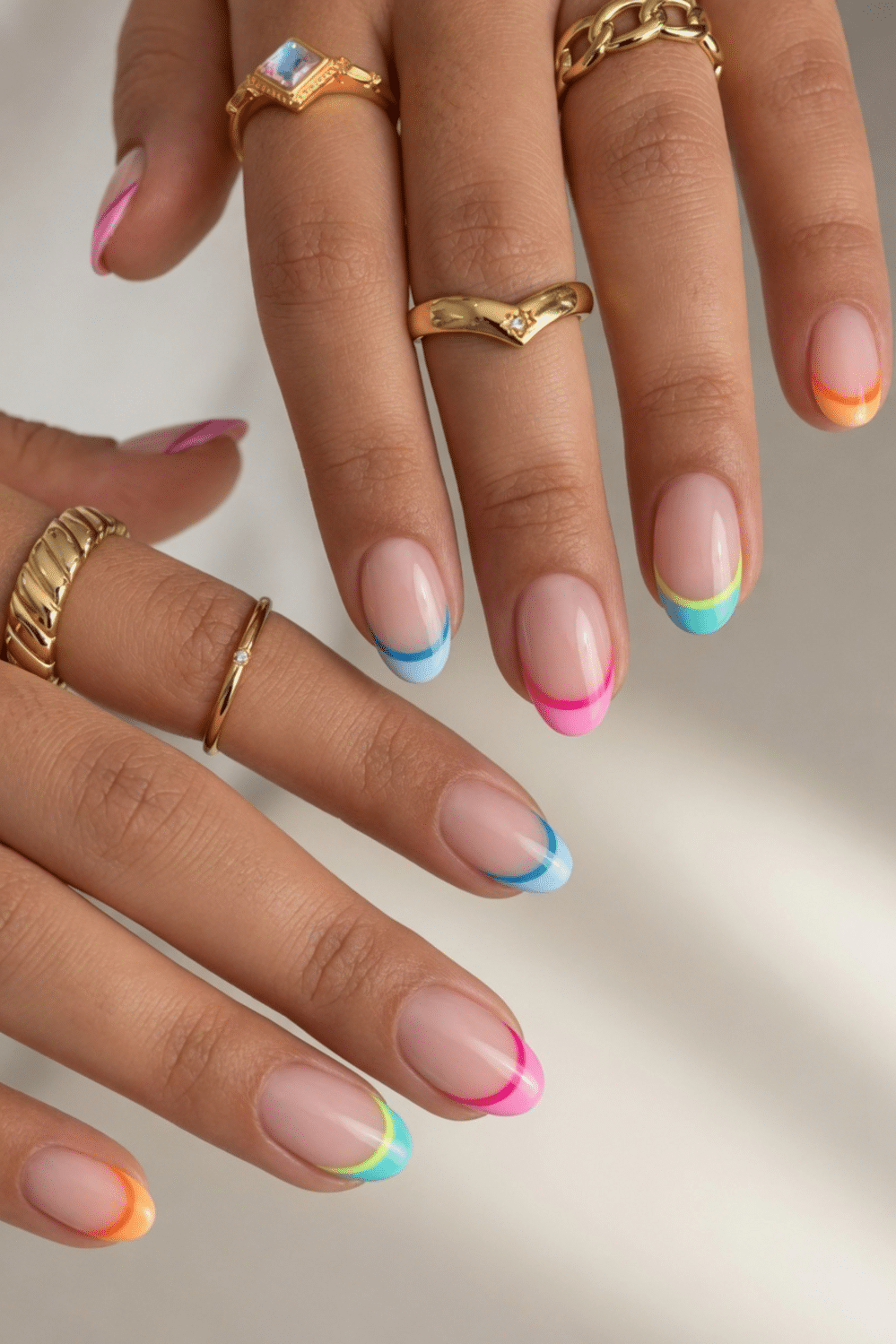 Vibrant Colored French Tip Accents Vibrant Colored French Tip Accents — Nail Art Ideas