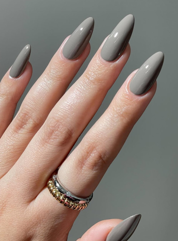 High Gloss Visual Idea — Winter Almond Nails