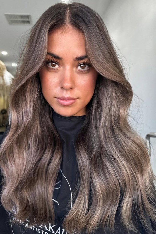 Collarbone Taupe Ash Brown With Ash Blonde Highlights — Ash Brown Hair