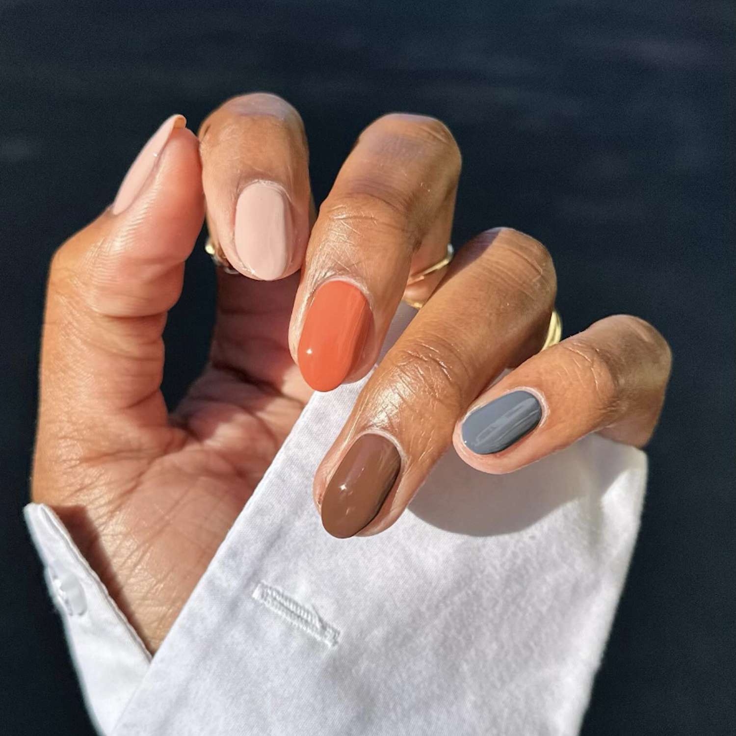 Muted Fall Palette Oval Nails Muted Fall Palette Oval Nails — Fall to Winter Nails
