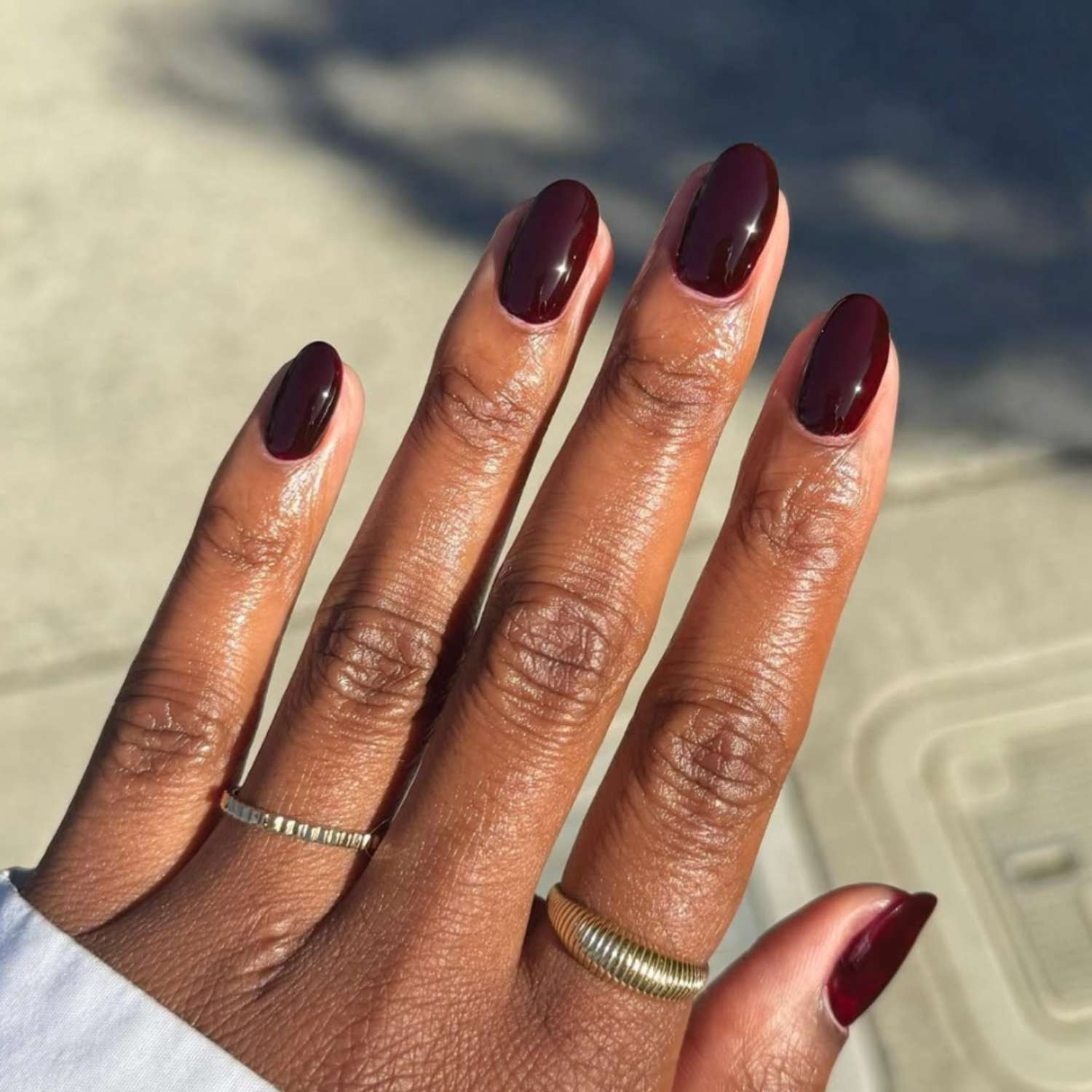 Deep Dark Berry Red Glossy Deep Dark Berry Red Glossy — Everyday Winter Nails