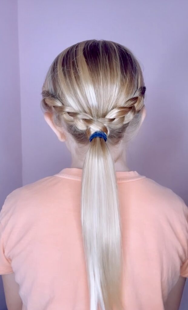 Low Ponytail With Accent Braid Low Ponytail With Accent Braid — Winter Hairstyles for School