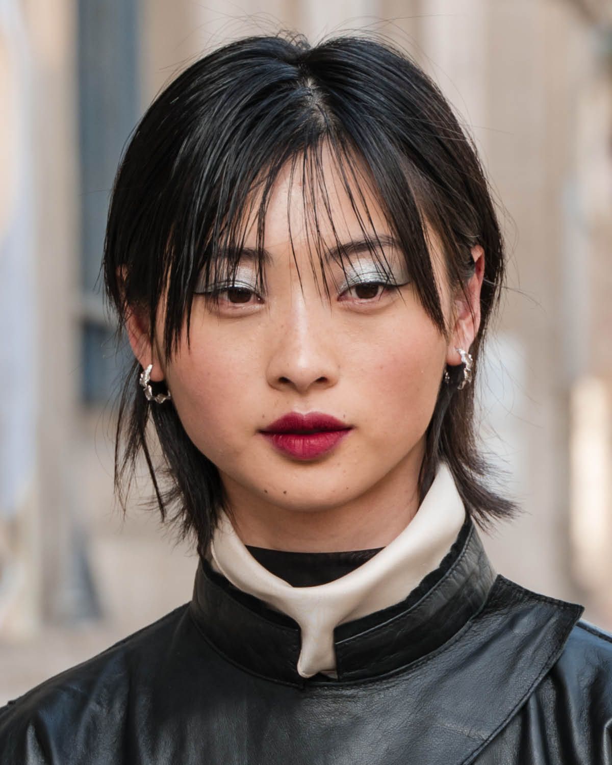 Dark Brown Collarbone Shag With Wispy Bangs Dark Brown Collarbone Shag With Wispy Bangs — Winter Haircuts for Heart Shaped Faces