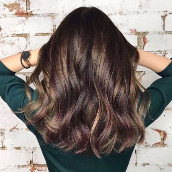 Espresso Brown with Violet and Ash Highlights Espresso Brown with Violet and Ash Highlights — Dark Winter Hair Colors