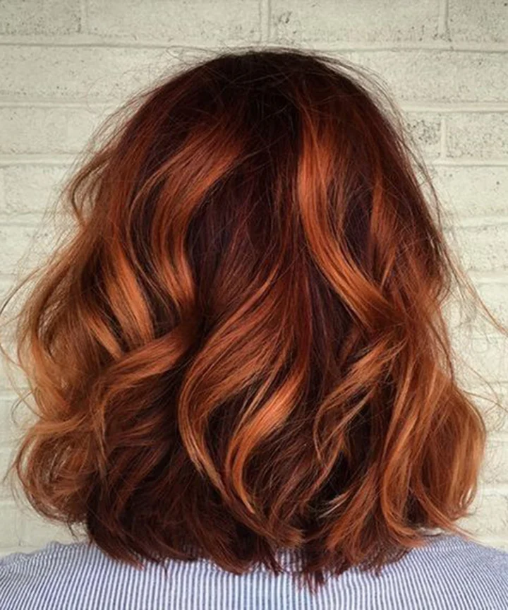 Dark Brown With Copper and Auburn Highlights Dark Brown With Copper and Auburn Highlights — Winter Copper Hair Color