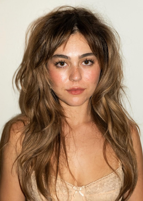 Collarbone Brown Waves With Blonde Highlights Collarbone Brown Waves With Blonde Highlights — Winter Haircuts with Curtain Bangs