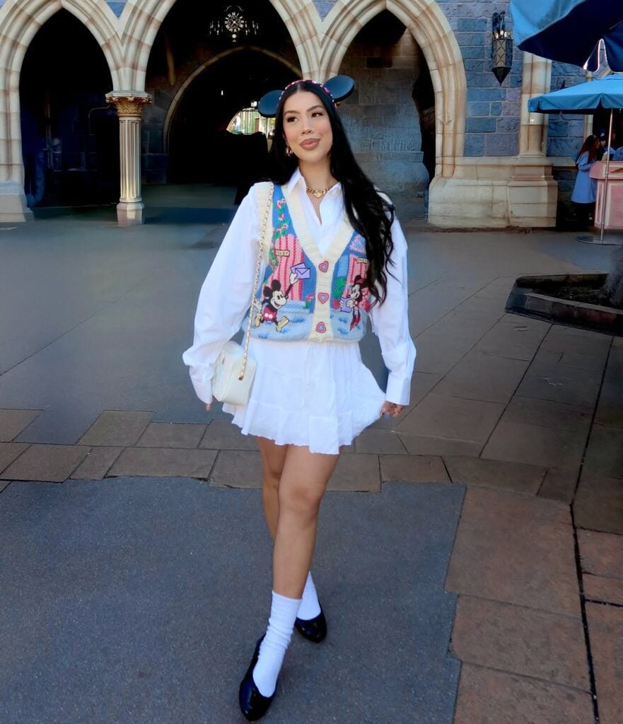 Patterned Knit Vest with Minnie Ears — Disney Winter Outfits