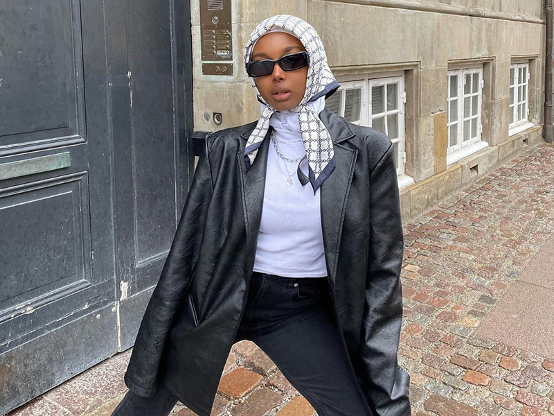 Black Leather Coat Over White Turtleneck with Black Jeans — Winter Outfits for Black Girls