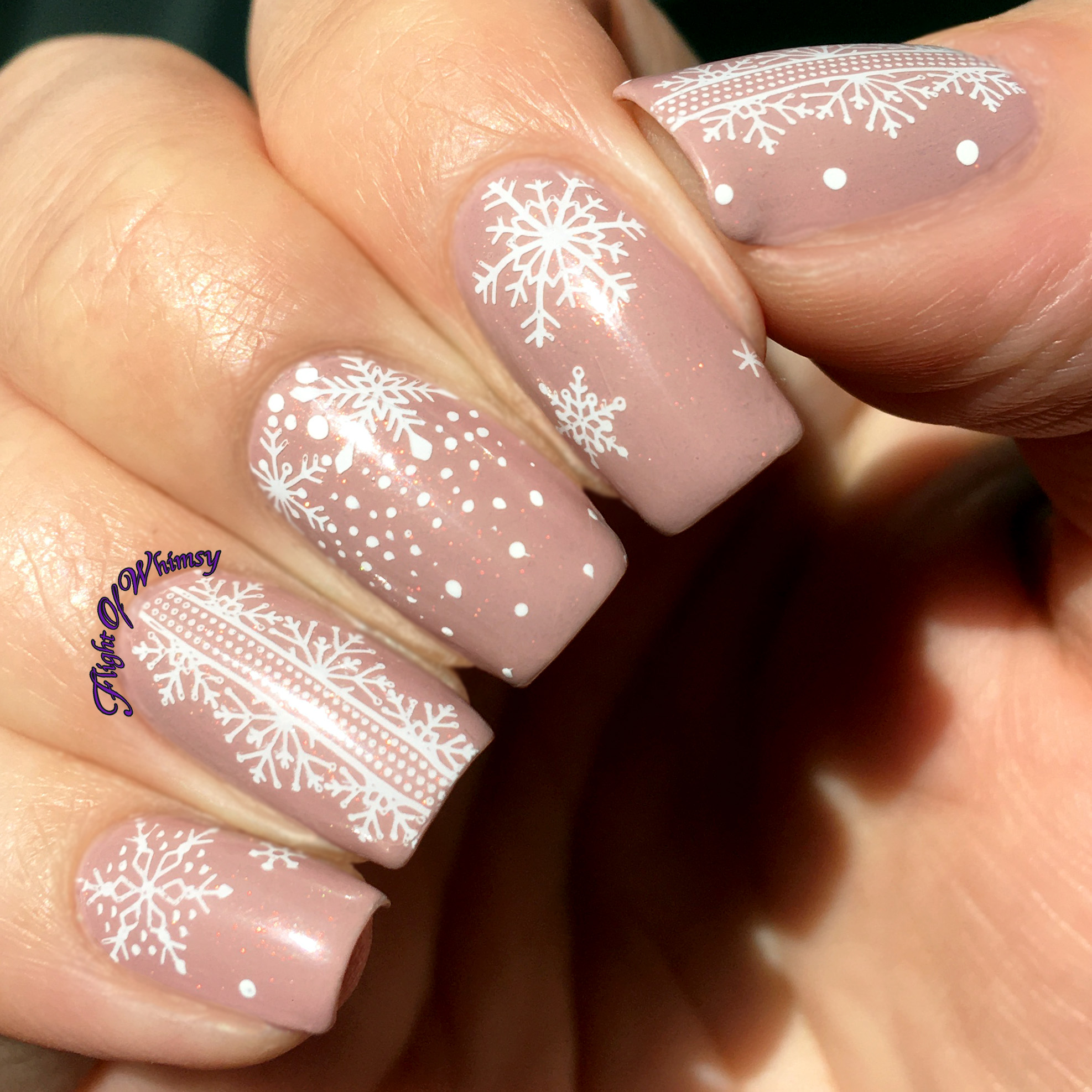 Glossy With Subtle Shimmer Visual Idea — Neutral Winter Nails