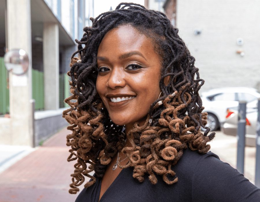 Shoulder-Length Locs With Curled Ends Shoulder-Length Locs With Curled Ends — Winter Loc Styles