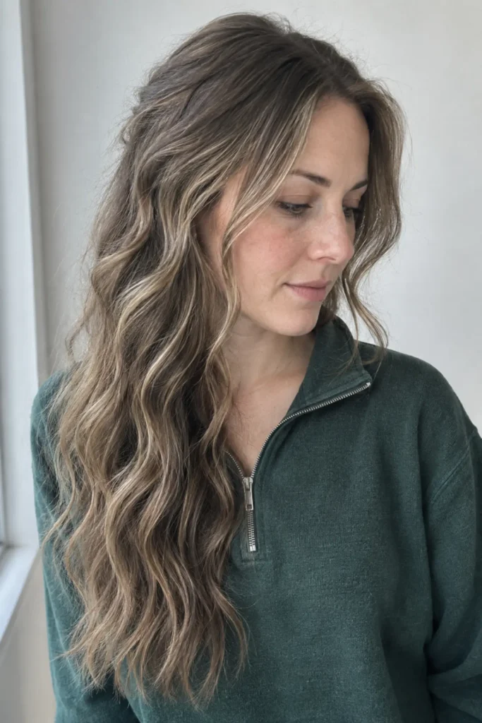 Mid-Back Layers With Blonde Highlights Mid-Back Layers With Blonde Highlights — Winter Haircuts for Wavy Hair