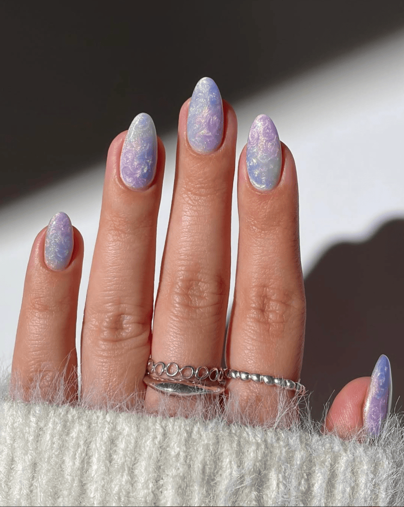 Shimmer Iridescent Visual Idea — Pastel Winter Nails