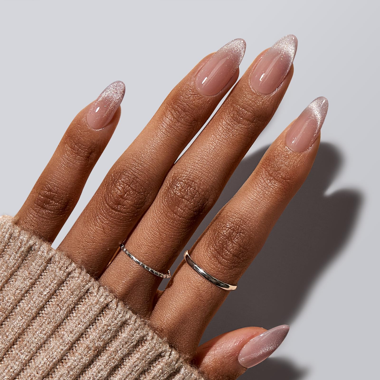 Iridescent Cat Eye French Tips Iridescent Cat Eye French Tips — Winter Cat Eye Nails