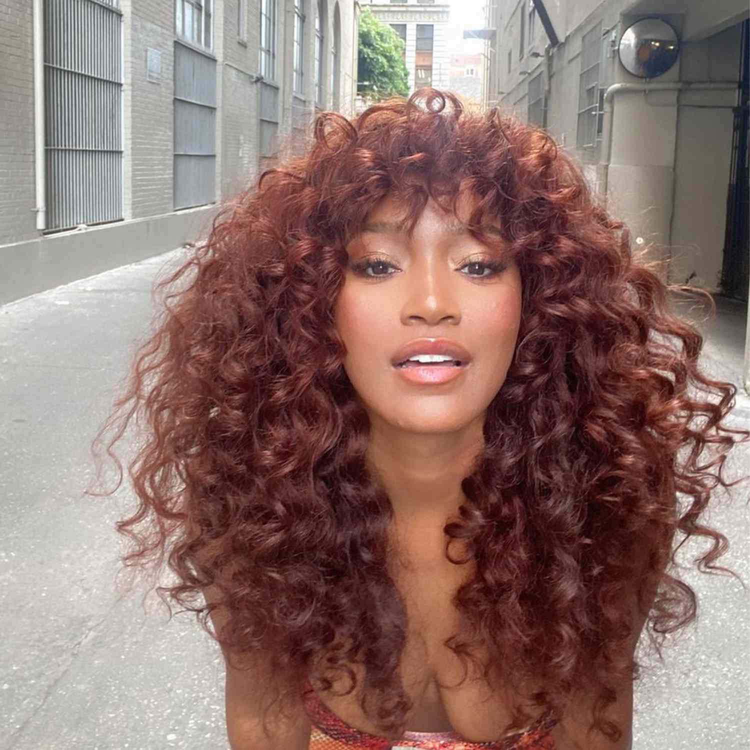 Front View Medium Crop Visual Idea Front View Medium Crop Visual Idea — Winter Hair Colors for Curly Hair