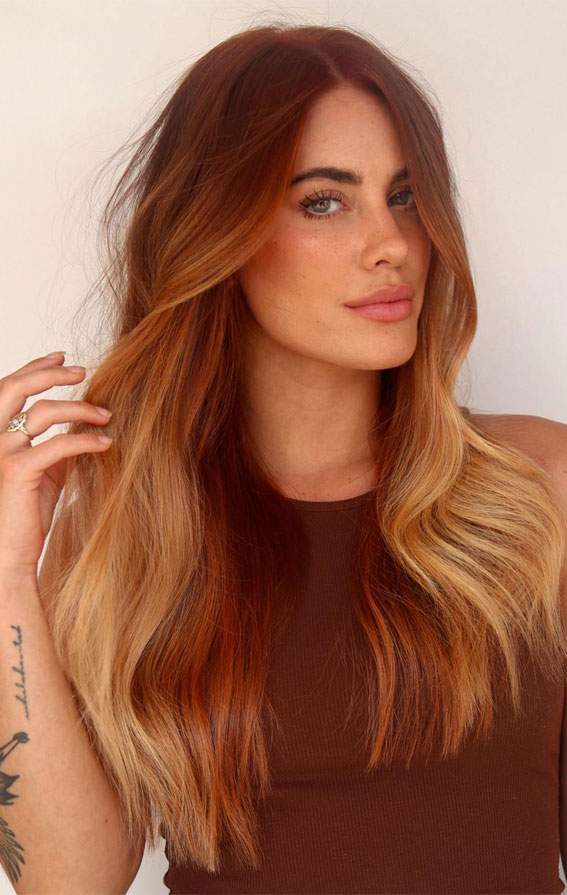 Collarbone Visual Idea — Winter Hair Colors for Redheads