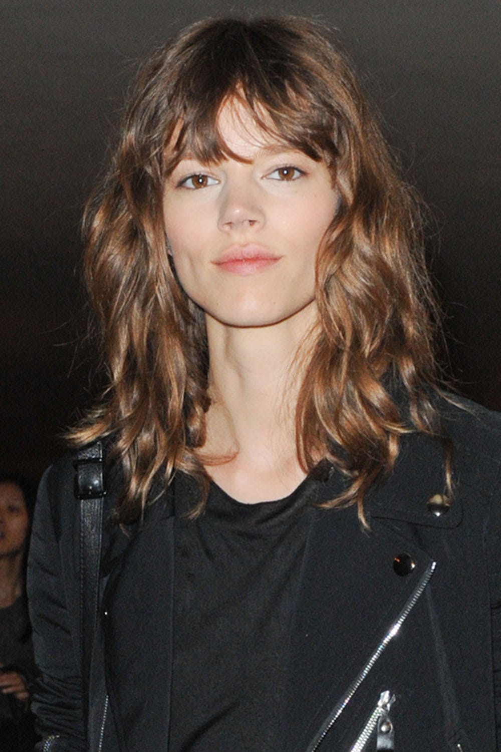 Loose Waves Textured Medium Brown Shoulder Shag With Wispy Bangs Loose Waves Textured Medium Brown Shoulder Shag With Wispy Bangs — Winter Shag Haircuts