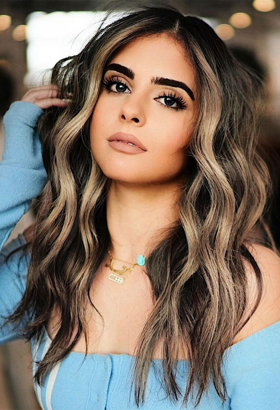 Shoulder Dark Brown With Ash Blonde Face-Framing — Ash Brown Hair