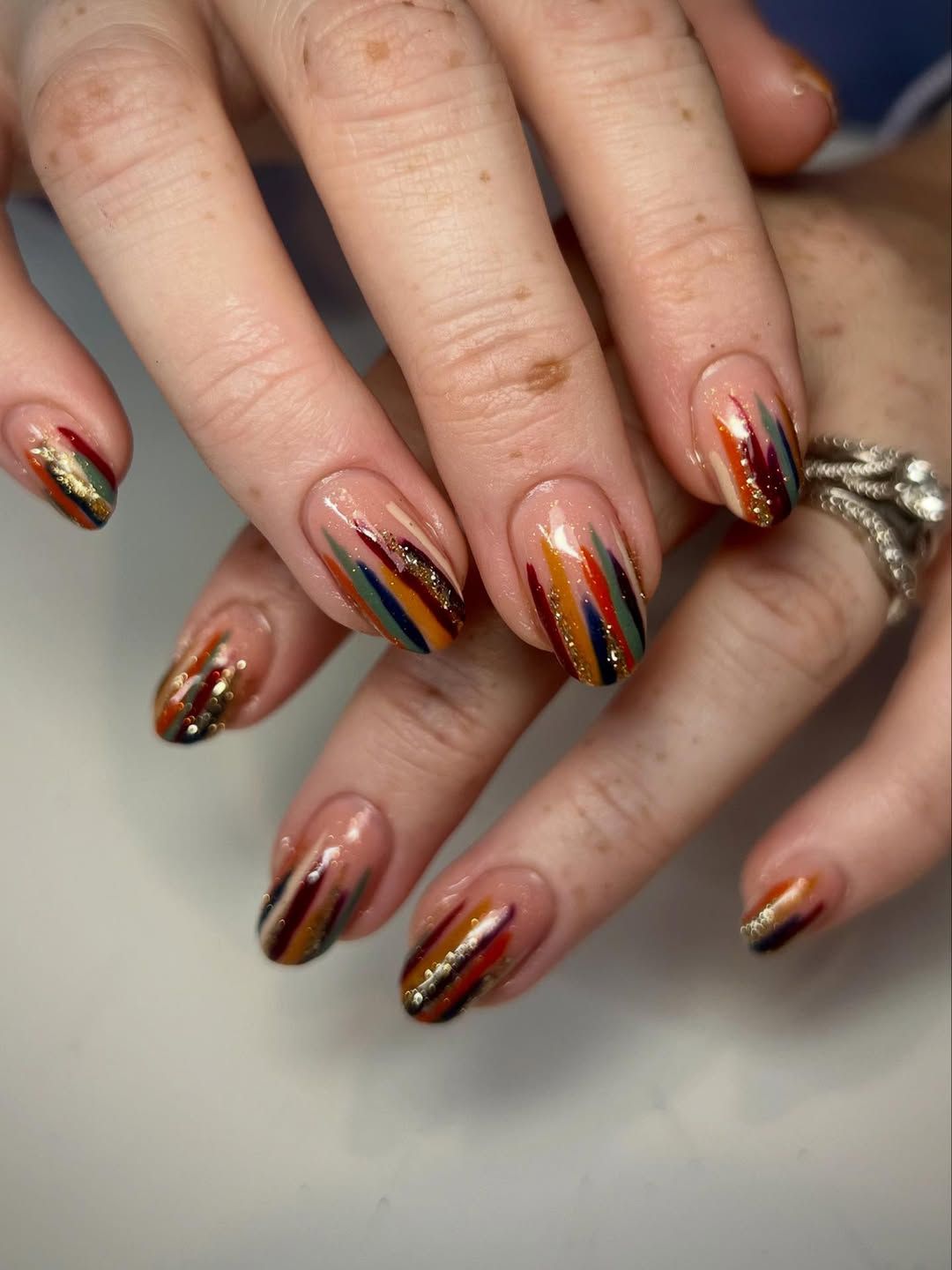 Medium Oval Clear Base with Cartoon Duck — Cute Nail Designs