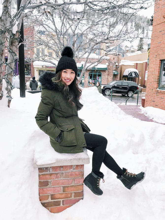Fur-Trimmed Winter Boots with Puffer Jacket and Beanie — Winter Boots Outfits