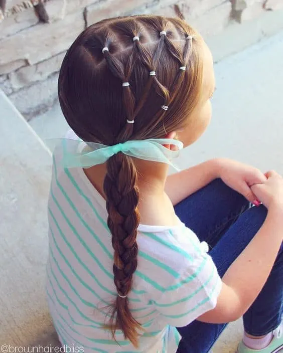 Braided Pattern With Diamond Sections Braided Pattern With Diamond Sections — Winter Hairstyles for Kids
