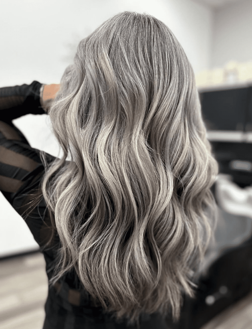 Ash Grey with Silver Undertones — Winter Hair Colors for Women Over 40