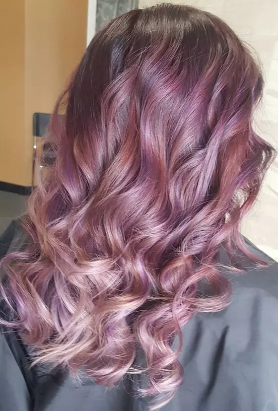 Plum Gradient With Pinkish Tones — Plum Hair Color