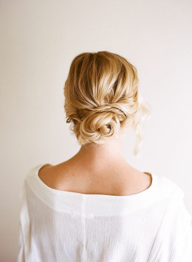 Shoulder Blonde Elegant Low Bun — Winter Wedding Guest Hairstyles