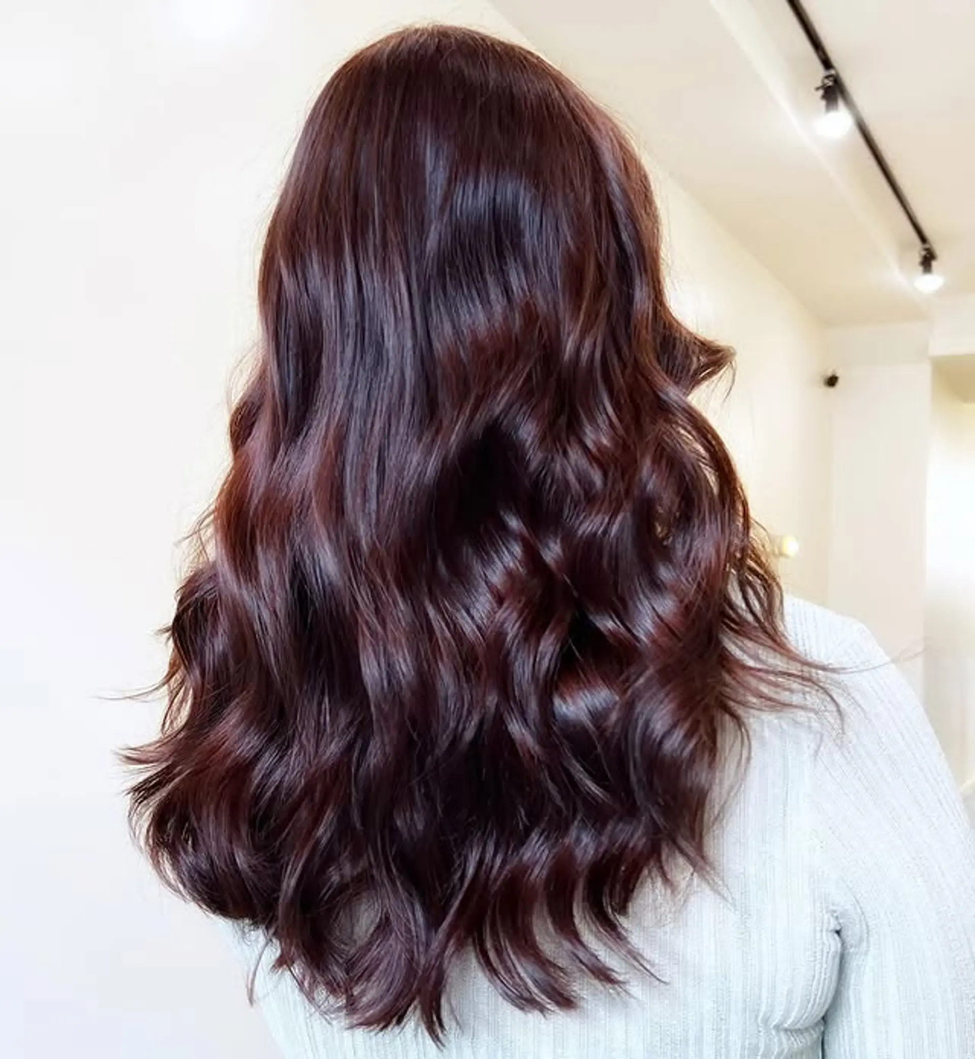 Rich Burgundy On Thick Wavy Hair Rich Burgundy On Thick Wavy Hair — Burgundy Hair Color