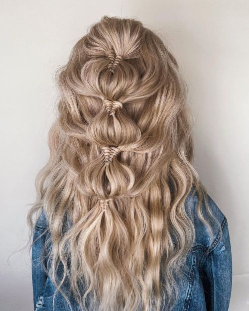 Half-Up Braided Sections — Winter Hairstyles for Long Hair