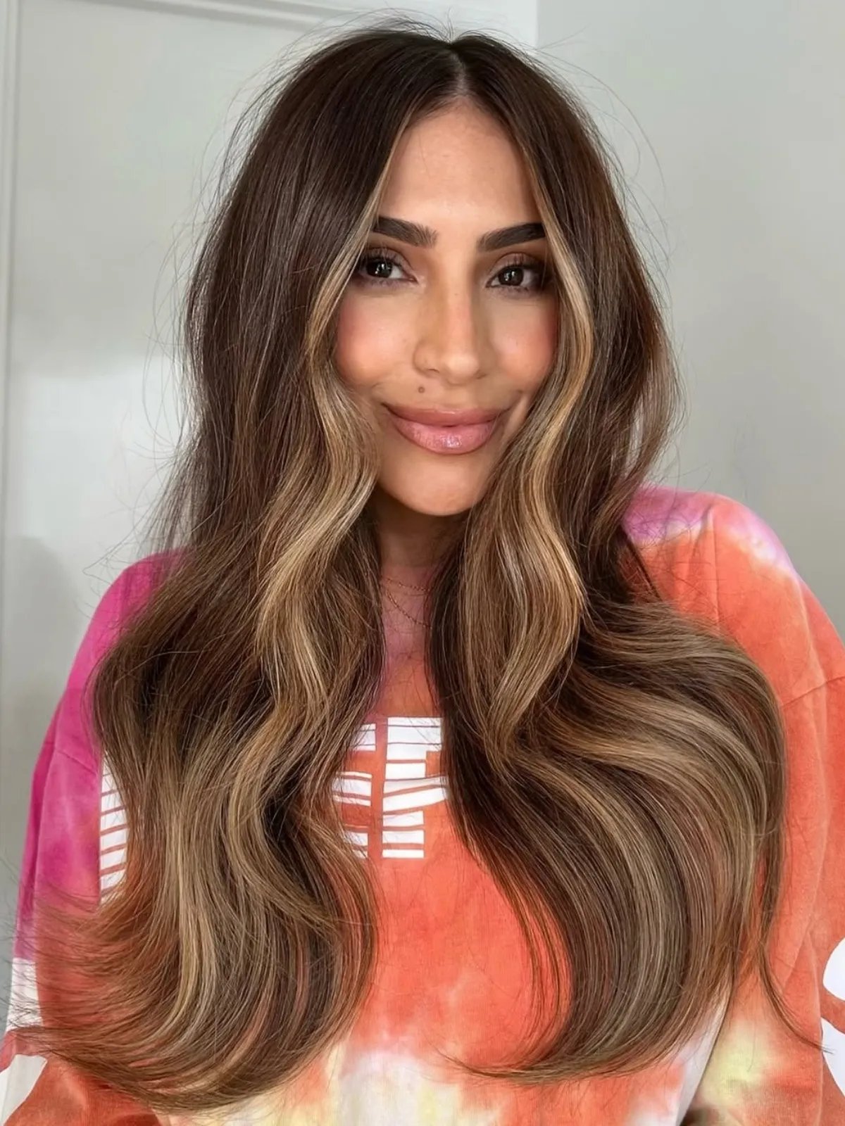 Warm Mocha Brown With Lighter Highlights Warm Mocha Brown With Lighter Highlights — Winter Hair Colors for Olive Skin