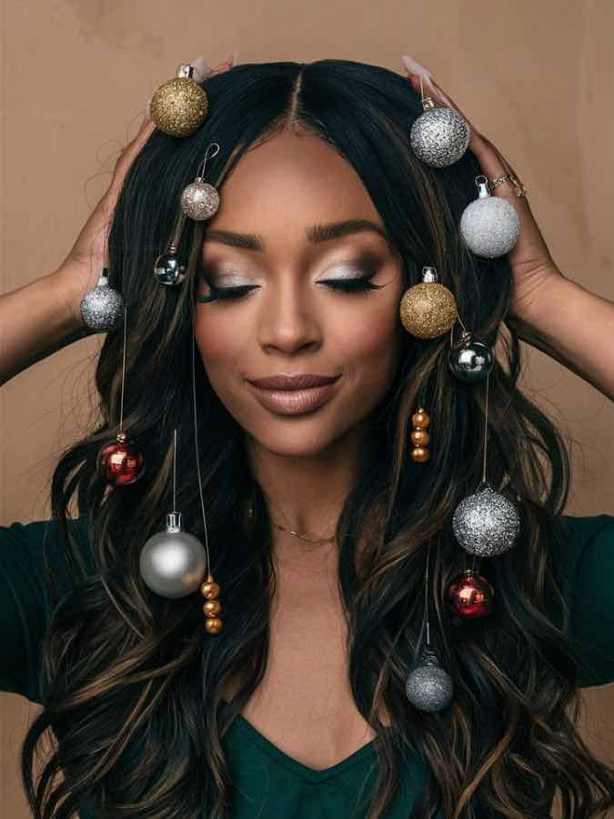 Festive Dark Brown Waves Festive Dark Brown Waves — Winter Hairstyles for Thick Hair