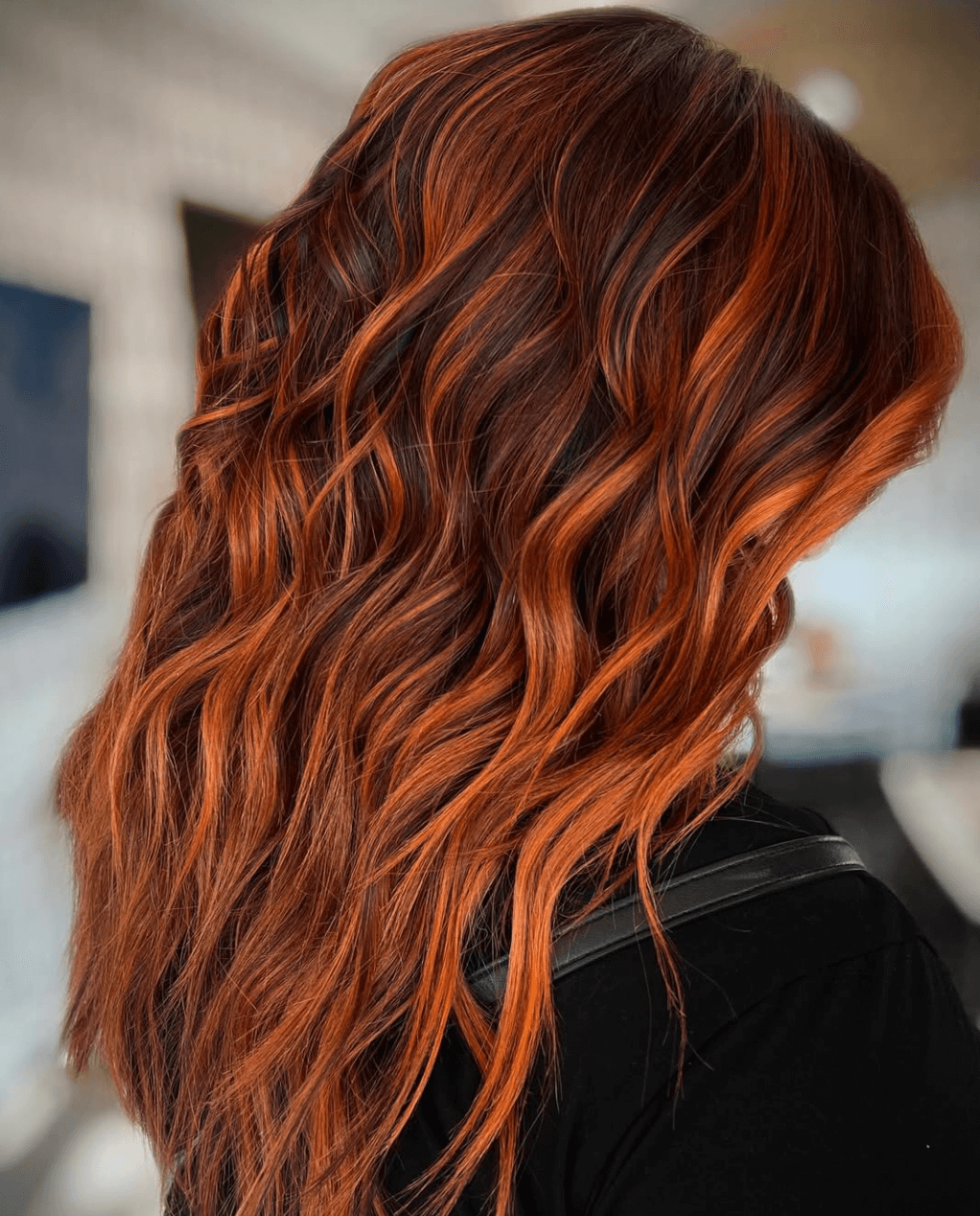 Fiery Auburn With Dark Lowlights Fiery Auburn With Dark Lowlights — Winter Auburn Hair Color