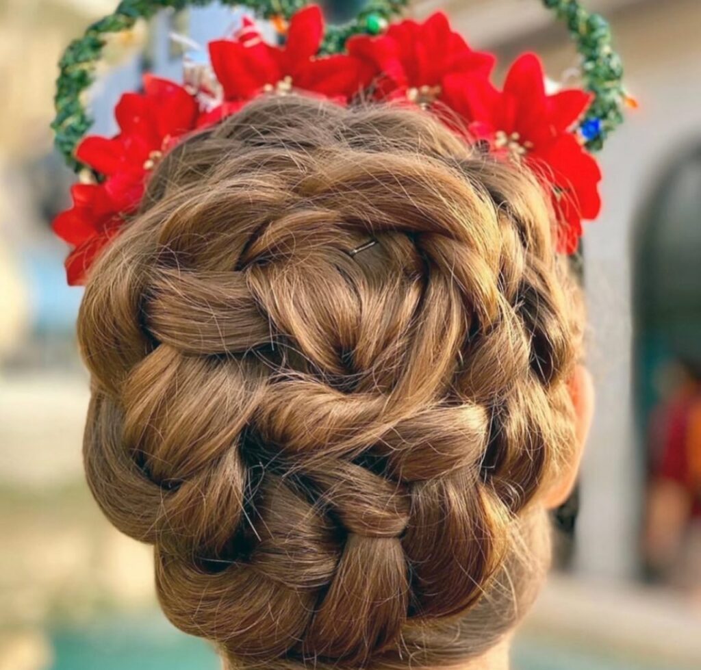 Voluminous Waves With Braided Accent Voluminous Waves With Braided Accent — Winter Party Hairstyles