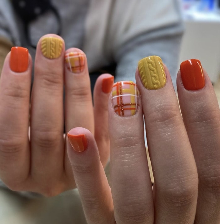 Playful Short Square Mix — Sweater Nails