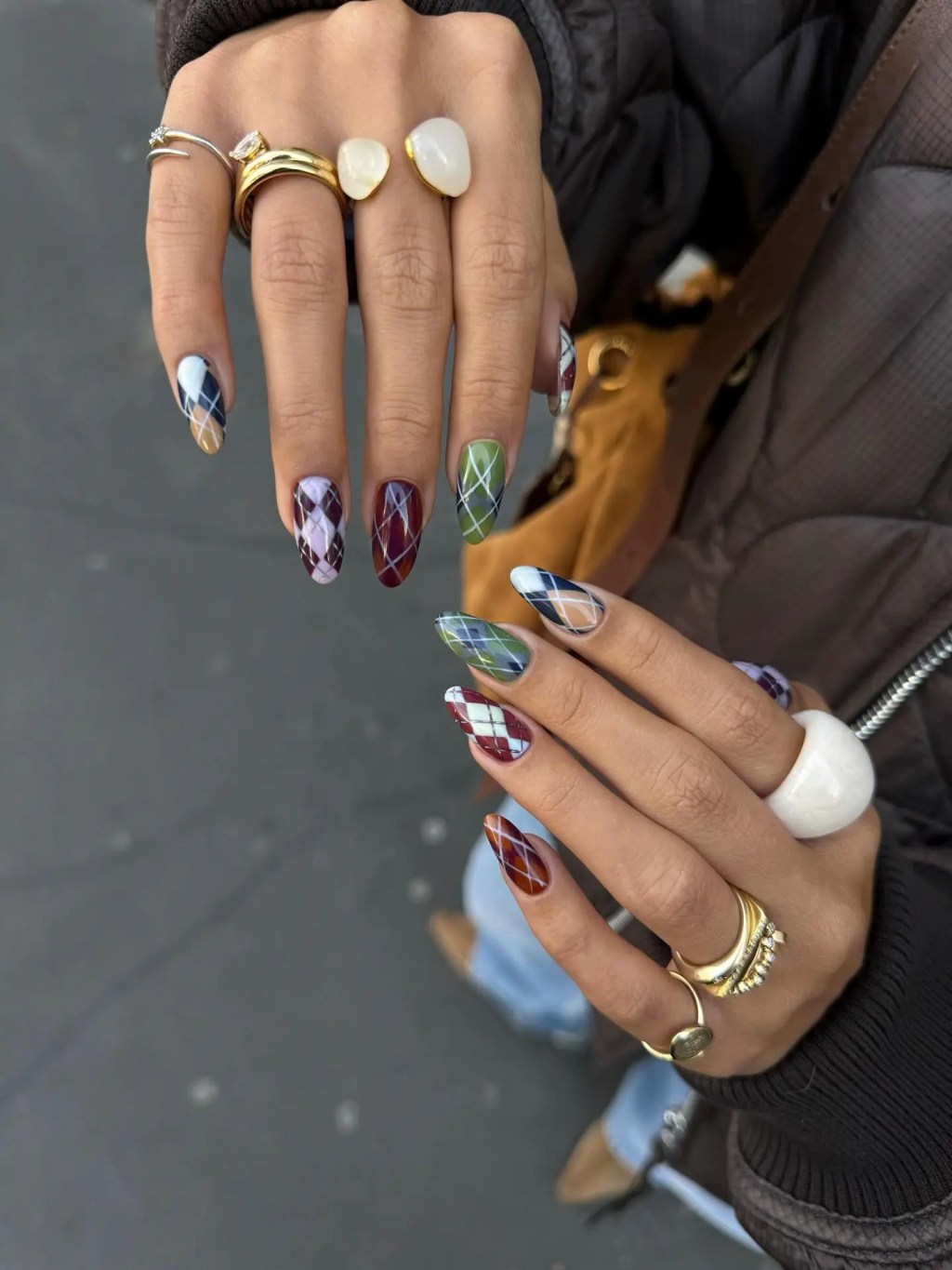 Bold Argyle Pattern Stilettos Bold Argyle Pattern Stilettos — Fall to Winter Nails