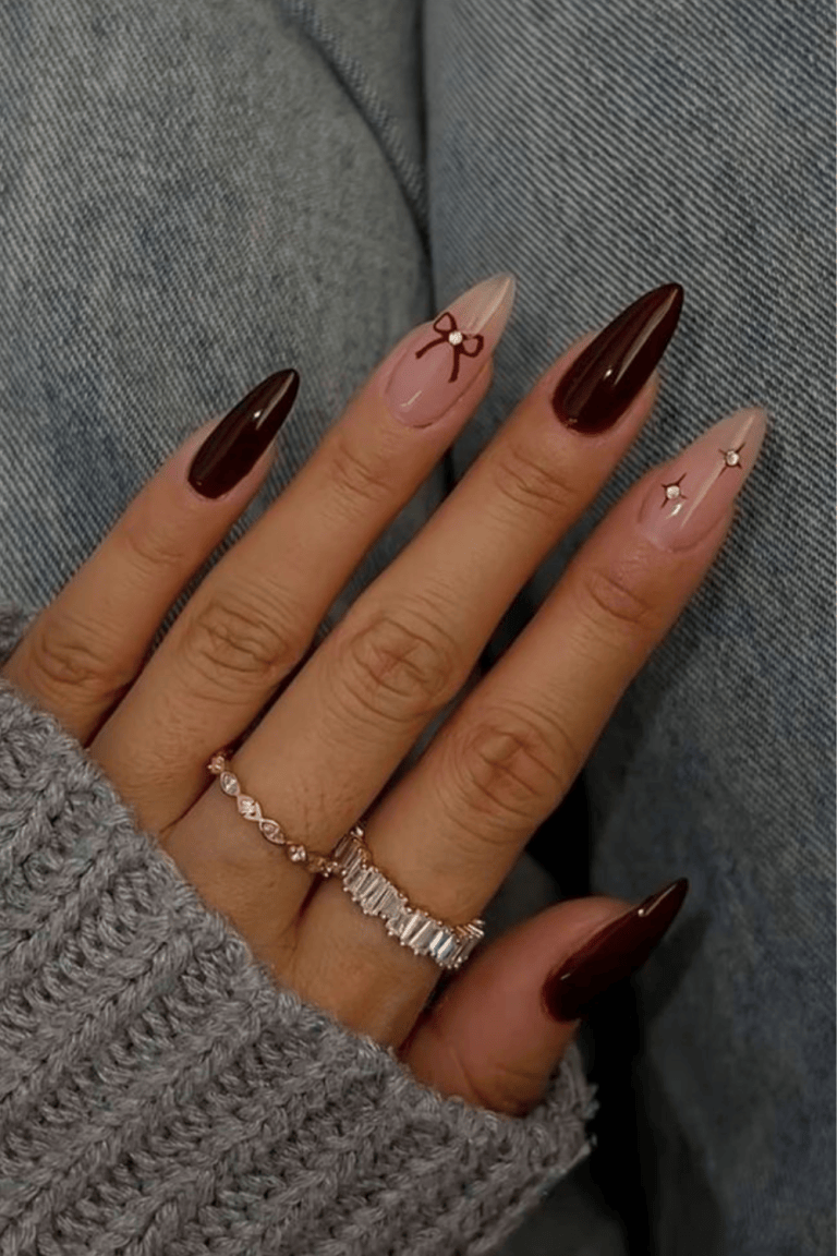 Glossy Visual Idea — Winter Stiletto Nails