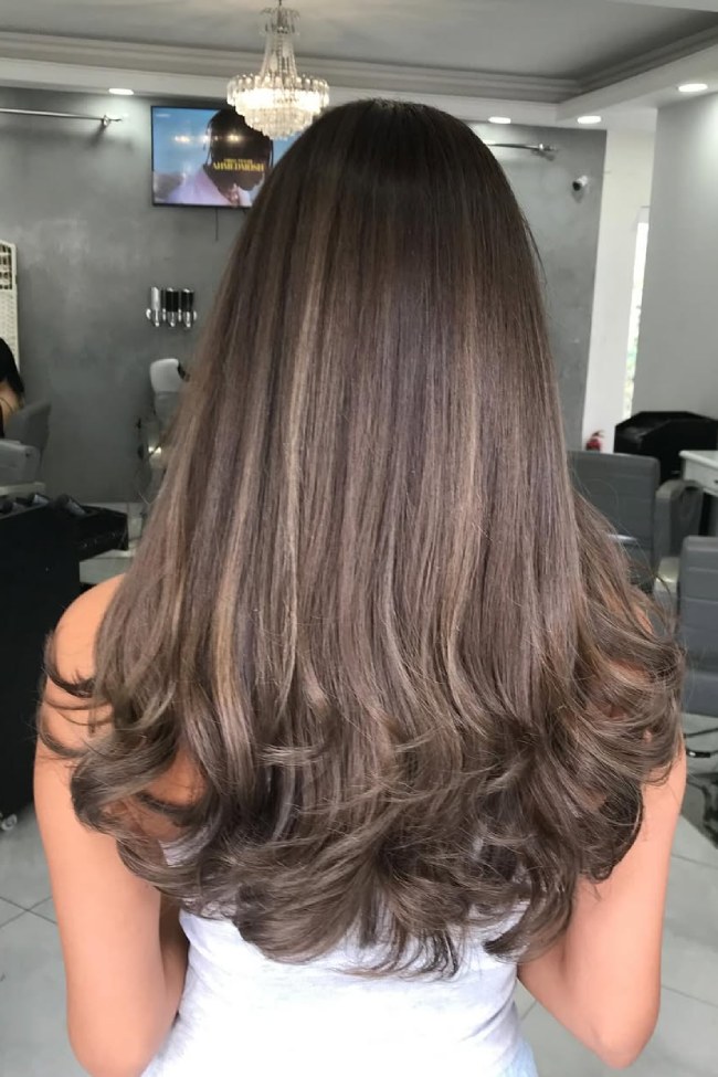 Mid-Back Rich Mushroom Brown With Balayage Mid-Back Rich Mushroom Brown With Balayage — Mushroom Brown Hair