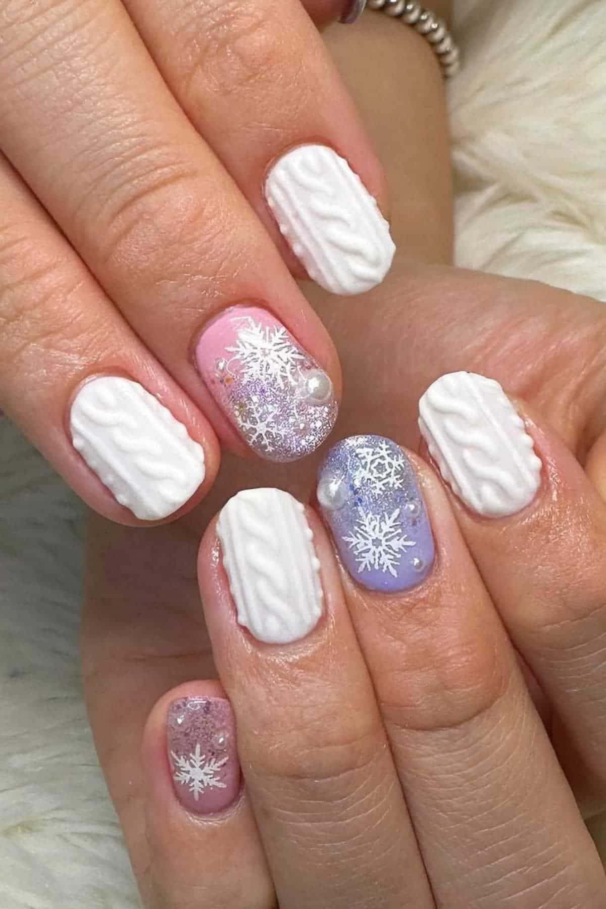 Cozy Cable Knit Texture Nails Cozy Cable Knit Texture Nails — Winter Nail Designs